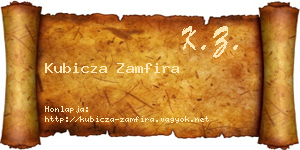 Kubicza Zamfira névjegykártya